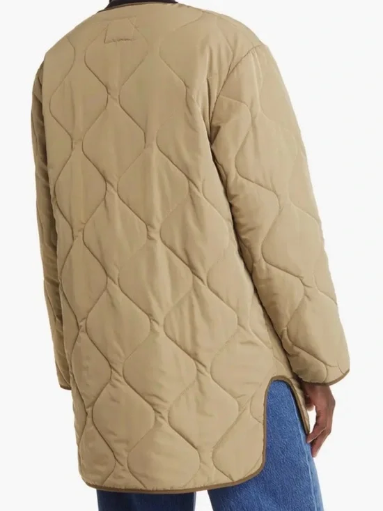 Rails Quilted Longline Puffer Jacket in Khaki - Picture 2 of 4